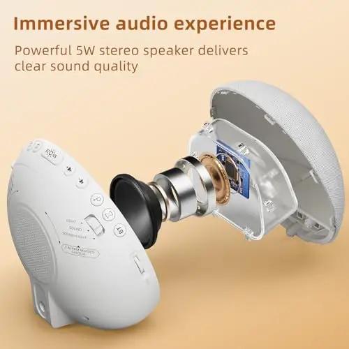 Sunrise Alarm Clock White Noise Machine Natural Wake Up Light - Dimmable Clock with Bluetooth Speaker for Bedroom - 25 Sleep Sounds for Baby Adults Kids Frost White