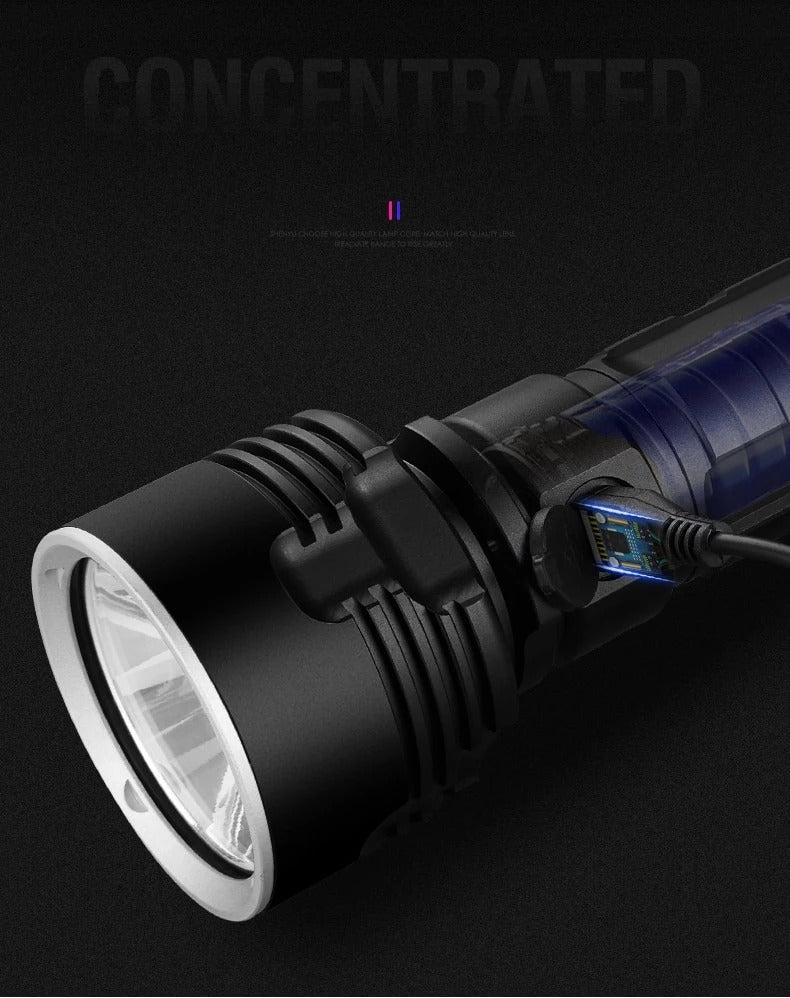 Led Flash Light Rechargeable Super Bright LED Xenon Lamp