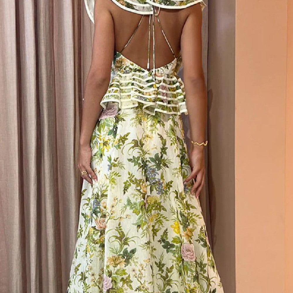 Fashion Sexy Backless Print DressAsian sizes are 1 to 2 s