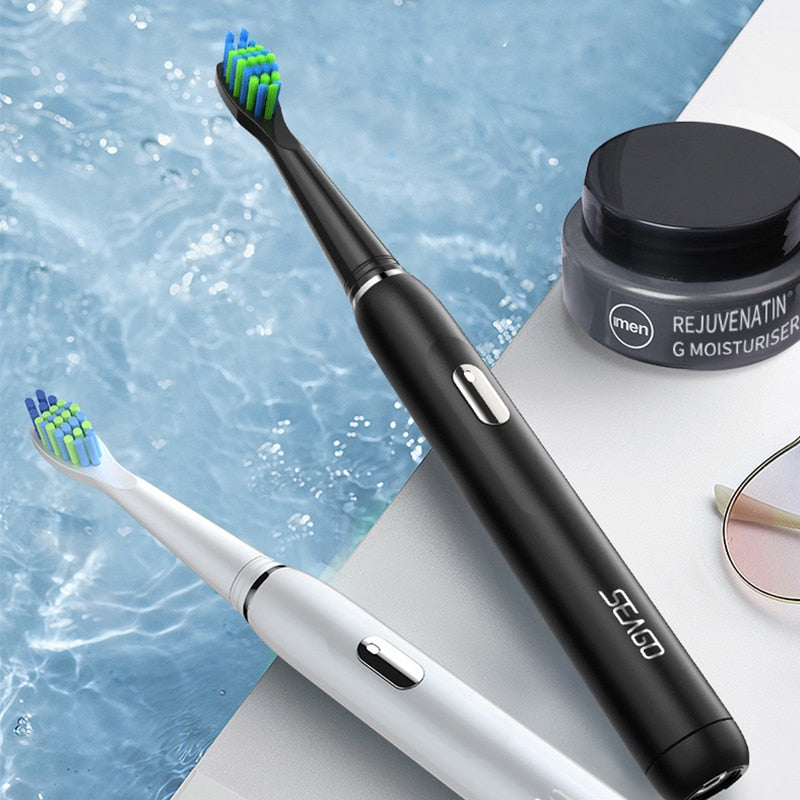 Seago Sonic Rechargeable Electric Toothbrush with 3 Replace