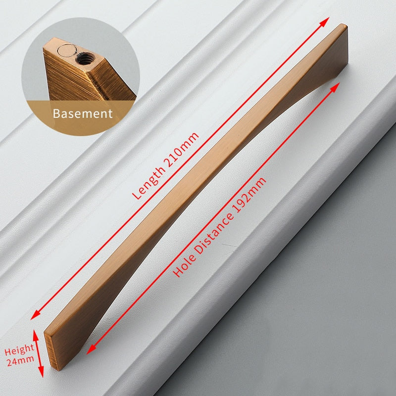 KAK Yellow Bronze Furniture Handle Vintage European Style 46388979466534