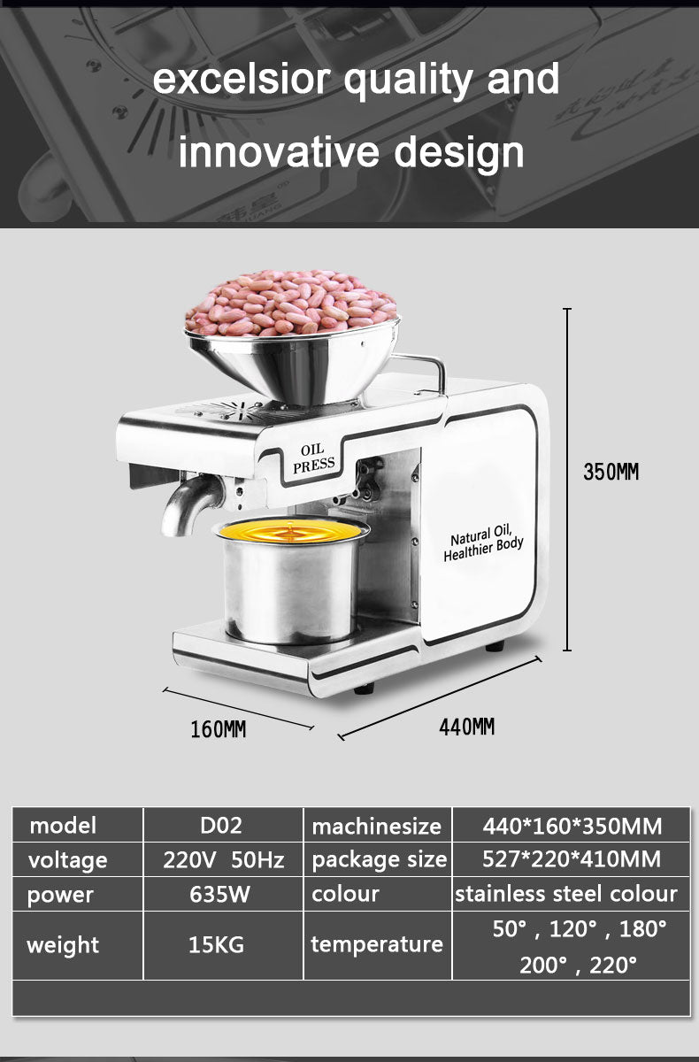 110/220V Stainless steel Household Commercial Oil Press