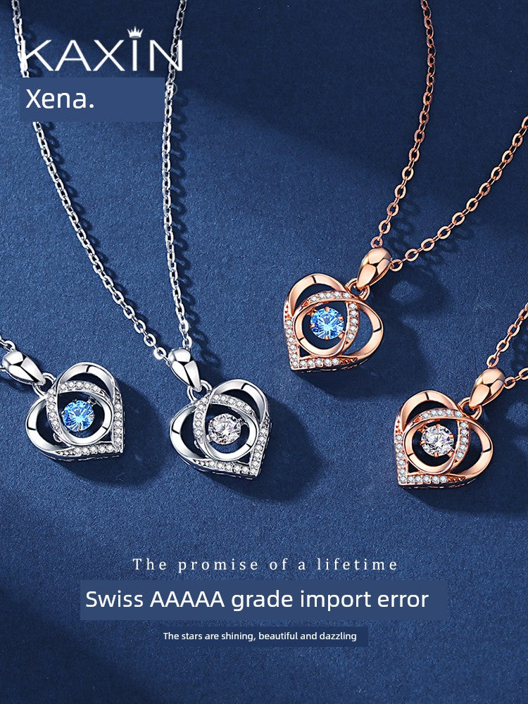 Beating Sterling Silver Niche Women's Valentine's Day Birthday Necklace