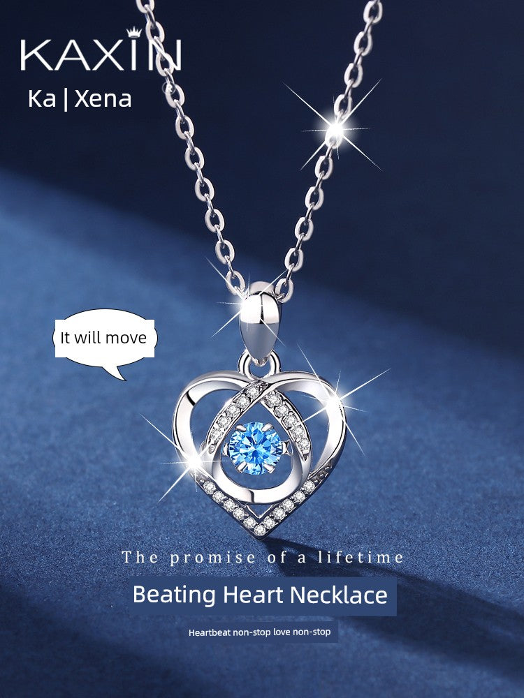 Beating Sterling Silver Niche Women's Valentine's Day Birthday Necklace