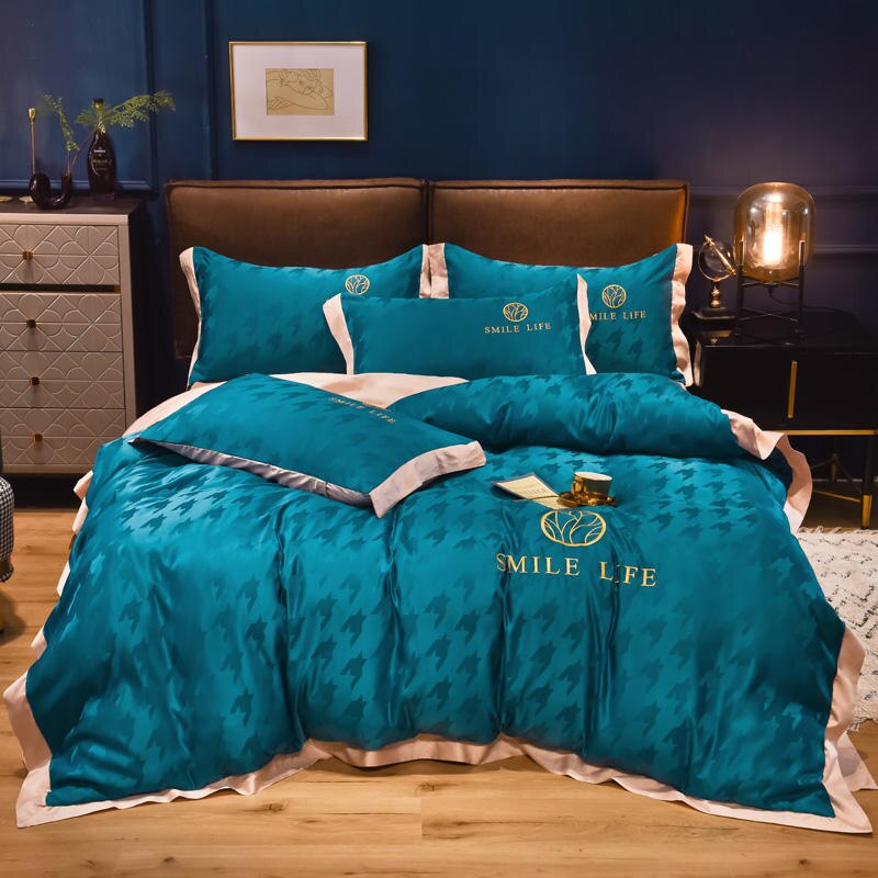 Luxury Jacquard Bedding Set King Queen Size 4pcs Bedspread 46391993598246|46391993631014|46391993663782|46391993696550