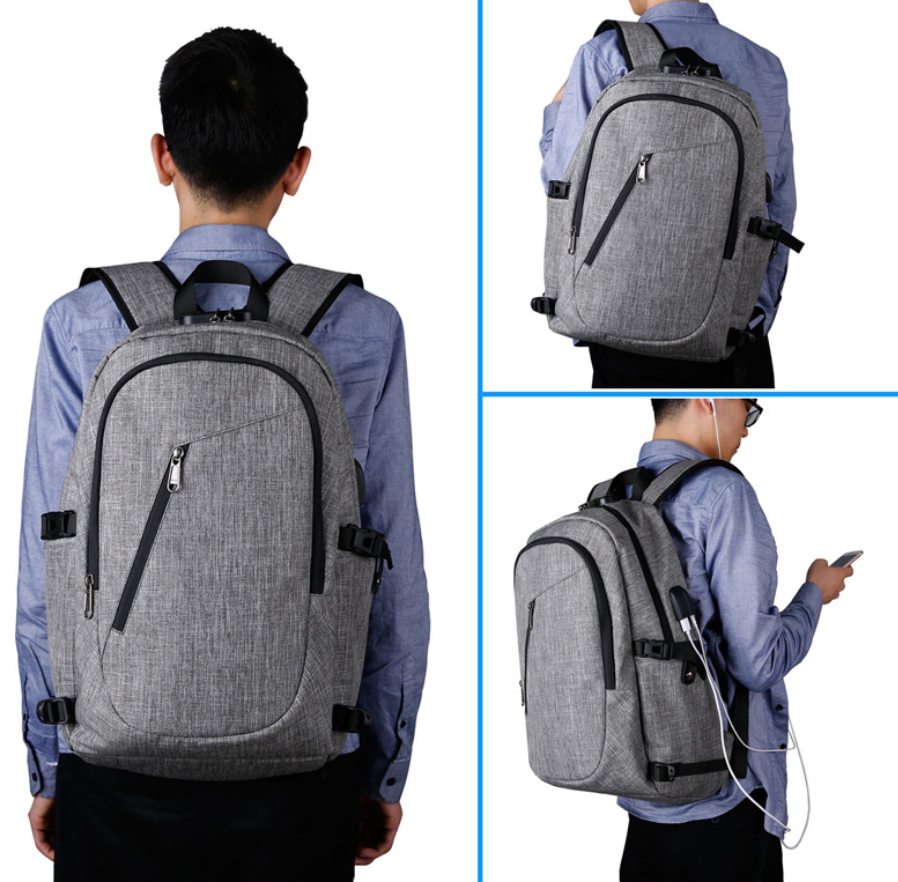 Business computer backpack with id bag mobile phone bag