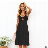 Women Summer Dresses Sleeveless Backless Strap Long Close-fitting