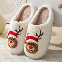 Christmas Home Slippers Cute Cartoon Santa Claus Cotton 