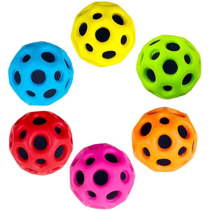 Hole Ball Soft Bouncy Ball Anti-fall Moon Shape Porous