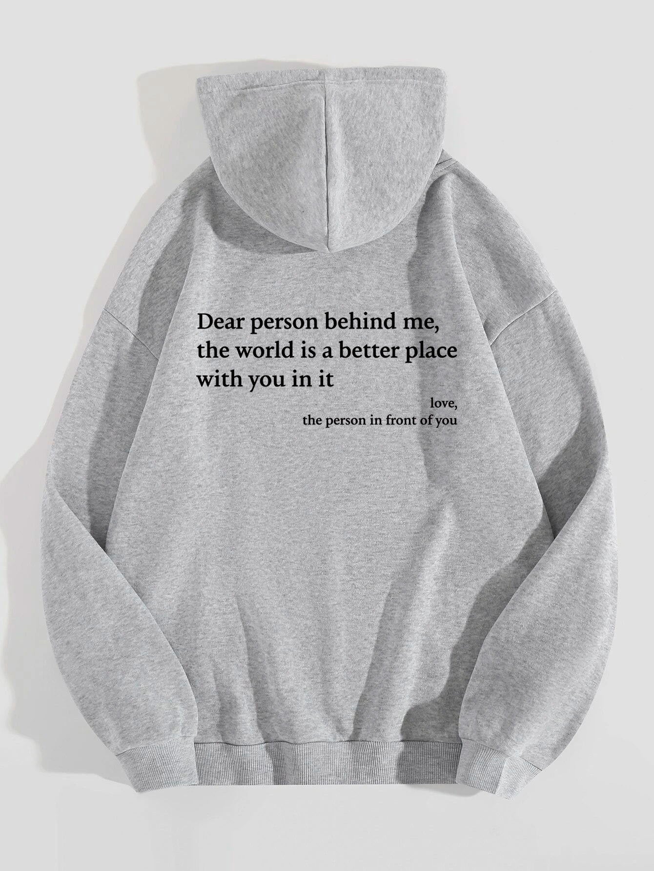 ,Women's Letter Printed  Pocket Drawstring Trendy Hoodies