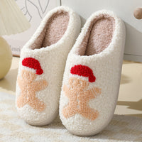 Christmas Home Slippers Cute Cartoon Santa Claus Cotton 