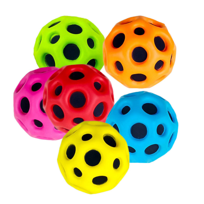 Hole Ball Soft Bouncy Ball Anti-fall Moon Shape Porous