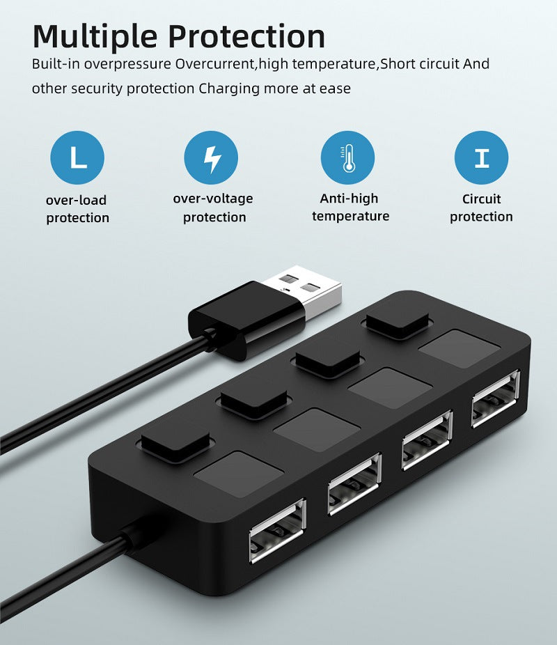 HUB Hub Multi-USB Splitter 4-port Extender usb hub – Hekimas Place