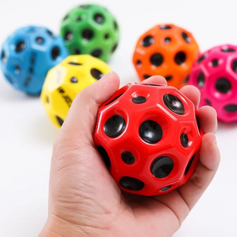 Hole Ball Soft Bouncy Ball Anti-fall Moon Shape Porous