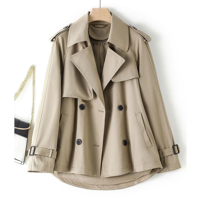 Short British Loose Drooping Coat Polyester Sleeve type: 