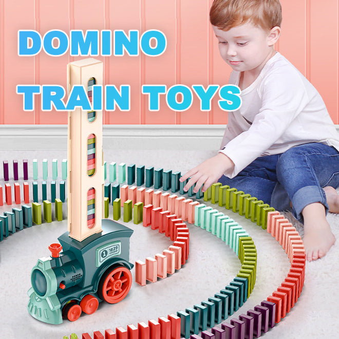 Domino Train Toys Baby Toys Car Puzzle Automatic Release 