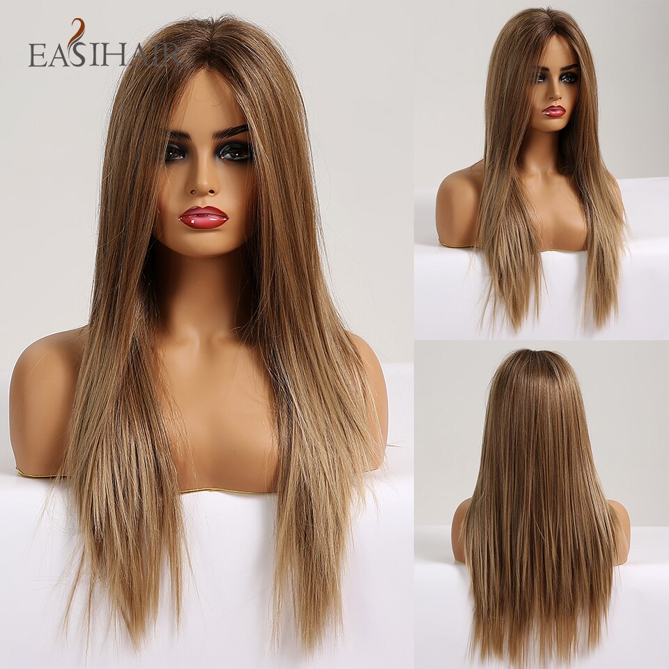 EASIHAIR Straight Blonde Lace Front Synthetic Wigs  Baby 46389208154406