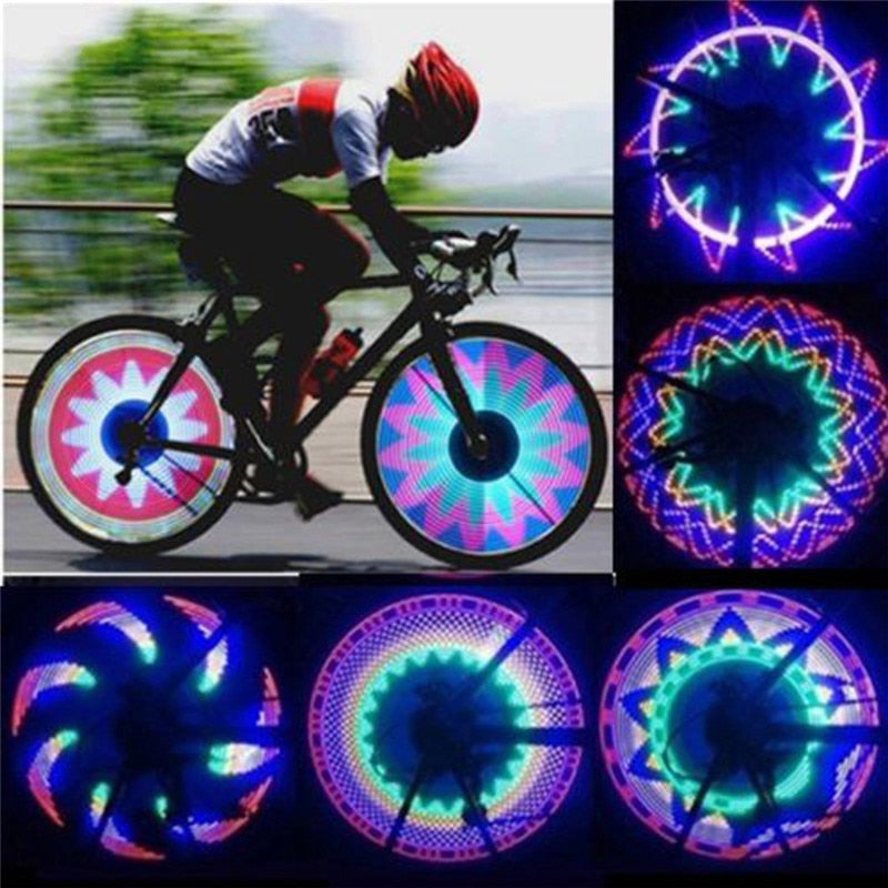 Bicycle Bike Tyre Tire Wheel Lights 16 LED Flash Spoke 