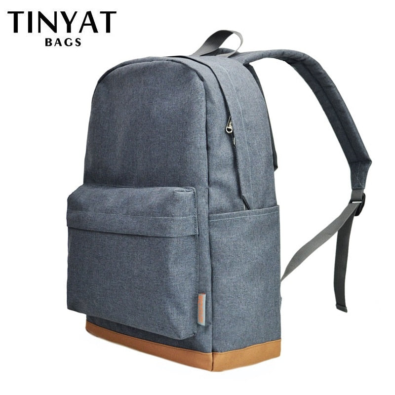 TINYAT Men's 15 inch laptop backpacks computer male school