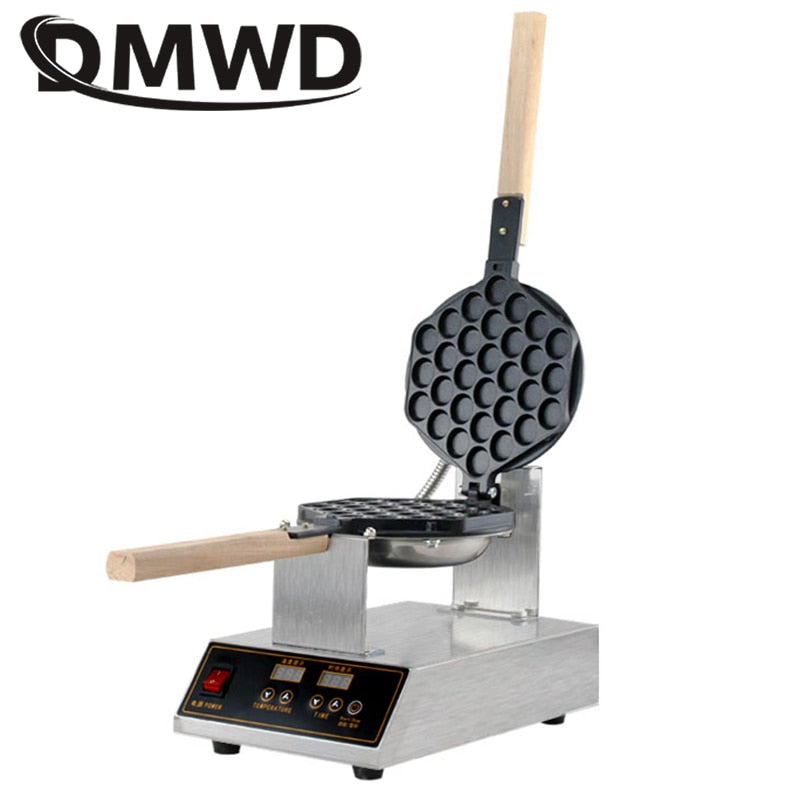 Bubble Bliss: Elevate your baking game with this DMWD Commercial Digital Electric Chinese Eggettes Waffle Maker, perfect for creating mouthwatering Hong Kong egg bubble treats.