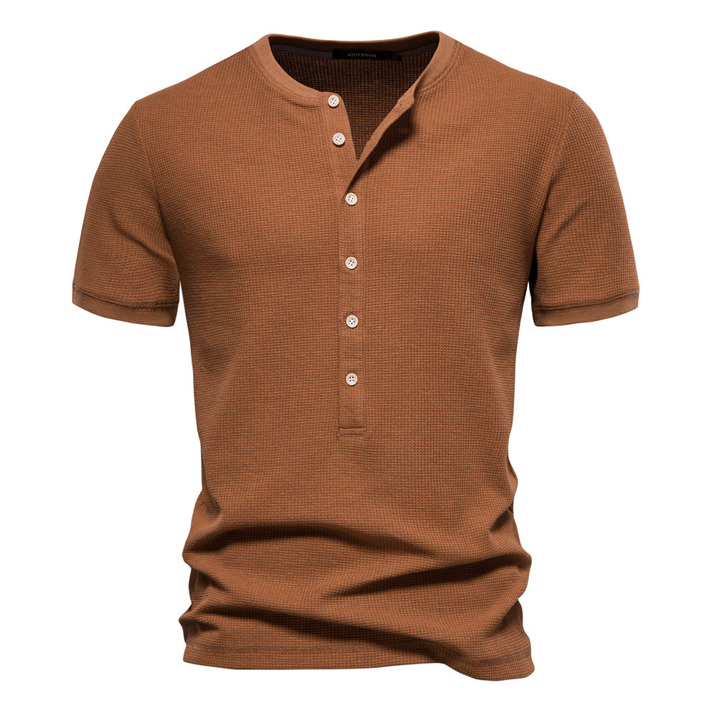 Men's Fashion Casual Round Neck Solid Color T-shirt