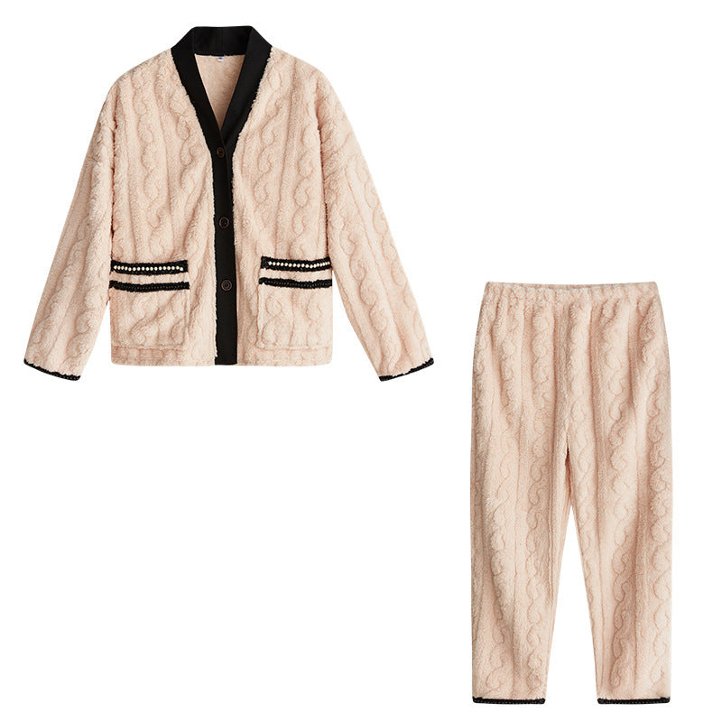 Women's Fashion Coral Fleece Pajamas Pajamas  Polyester 