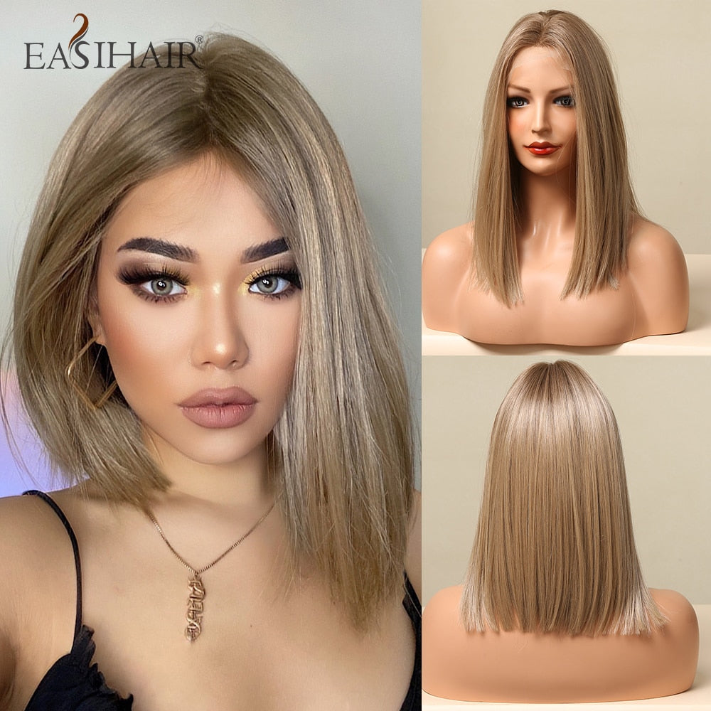 EASIHAIR Straight Blonde Lace Front Synthetic Wigs  Baby 46389208056102