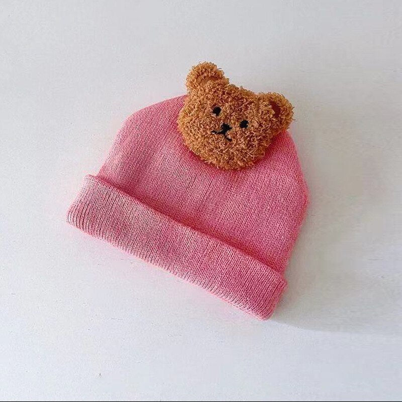 Cute Cartoon Bear Soft Warm Baby Beanies Knitted Hats 46389036613926