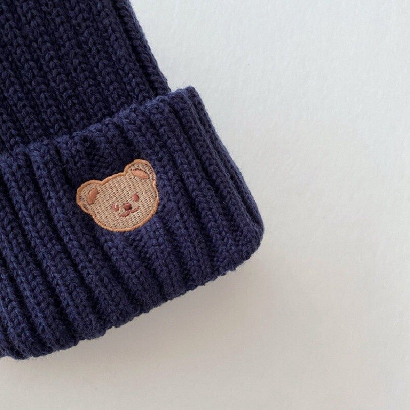 "Cozy Up Your Little Ones with these Cute Cartoon Bear Knitted Hats!"