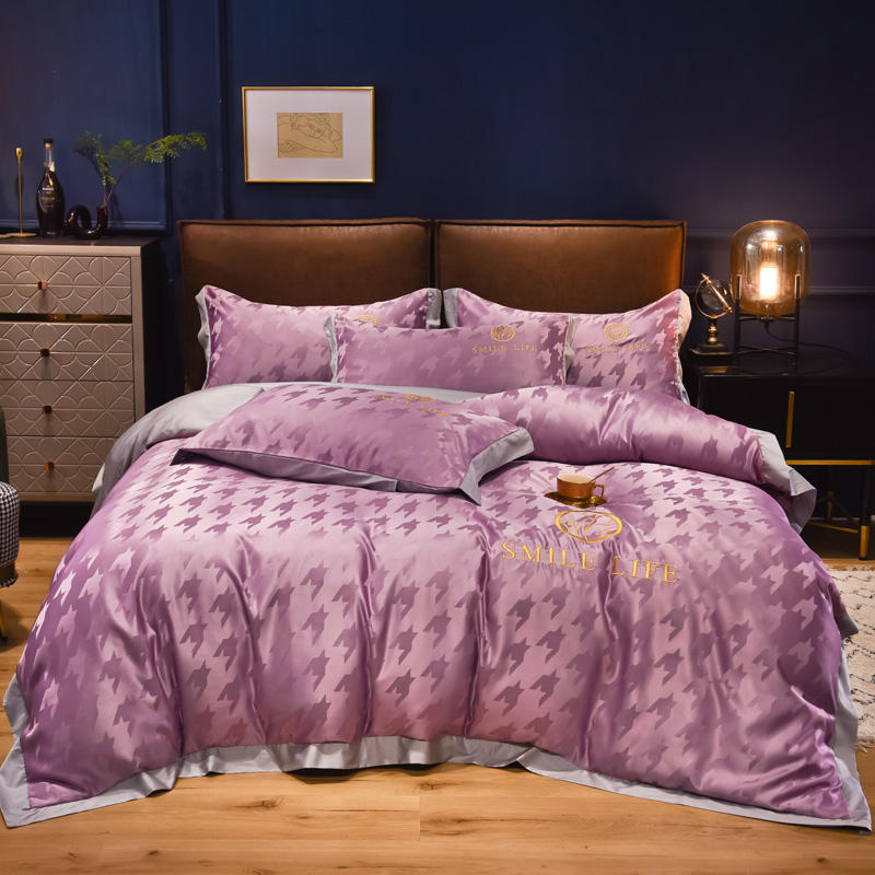 Luxury Jacquard Bedding Set King Queen Size 4pcs Bedspread 46391993467174|46391993499942|46391993532710|46391993565478