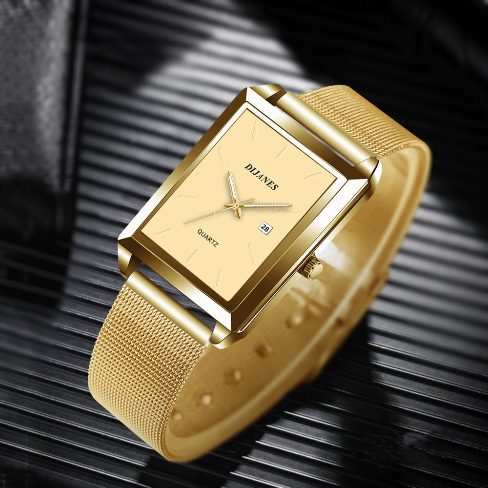 New Men's Square Quartz Watch