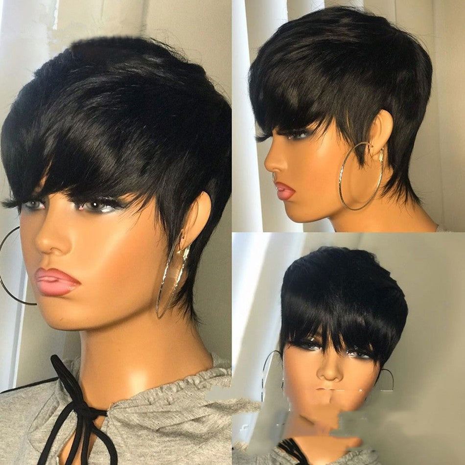 Wig Female Headgear Foreign Trade Black Hair Pixie Cut Wigs