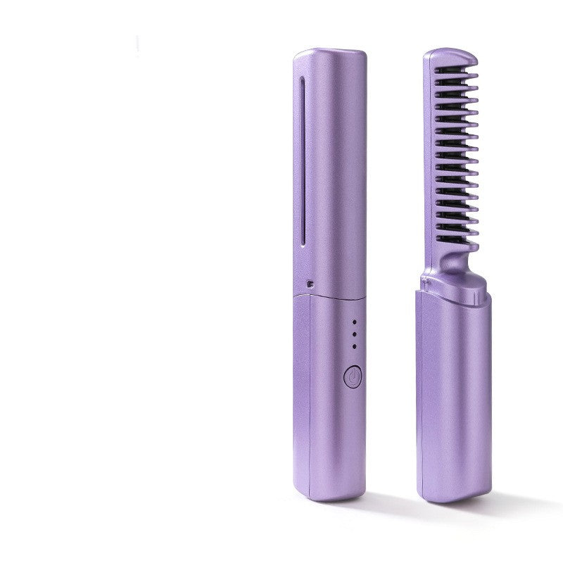 Professional Wireless Hair Straightener Curler Comb Fast 